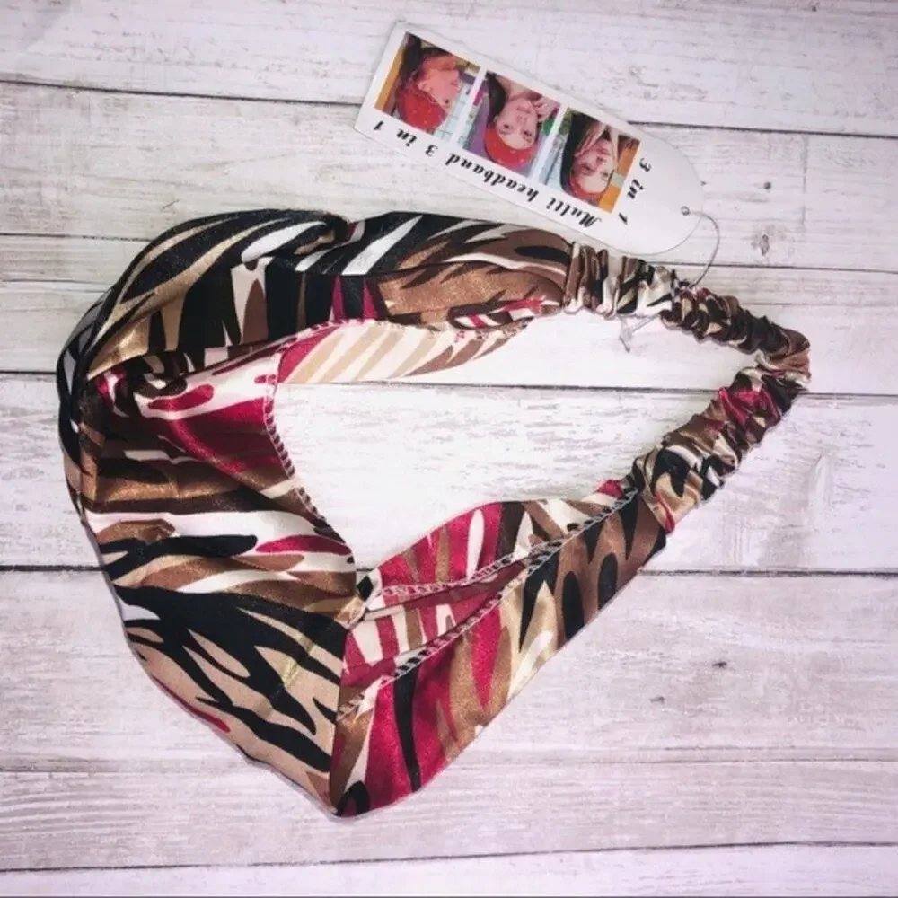 Women's Hair Accessory Multi-color  Three Way Headband Style